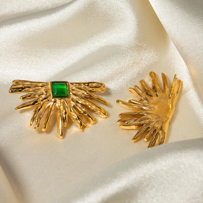 Geometric Waterproof Gold Plated Stainless Earrings