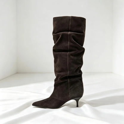 Pleated Winter Long Boots Women