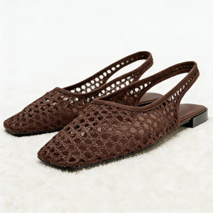 Elegant Flat Women Sandals Summer Square Toe