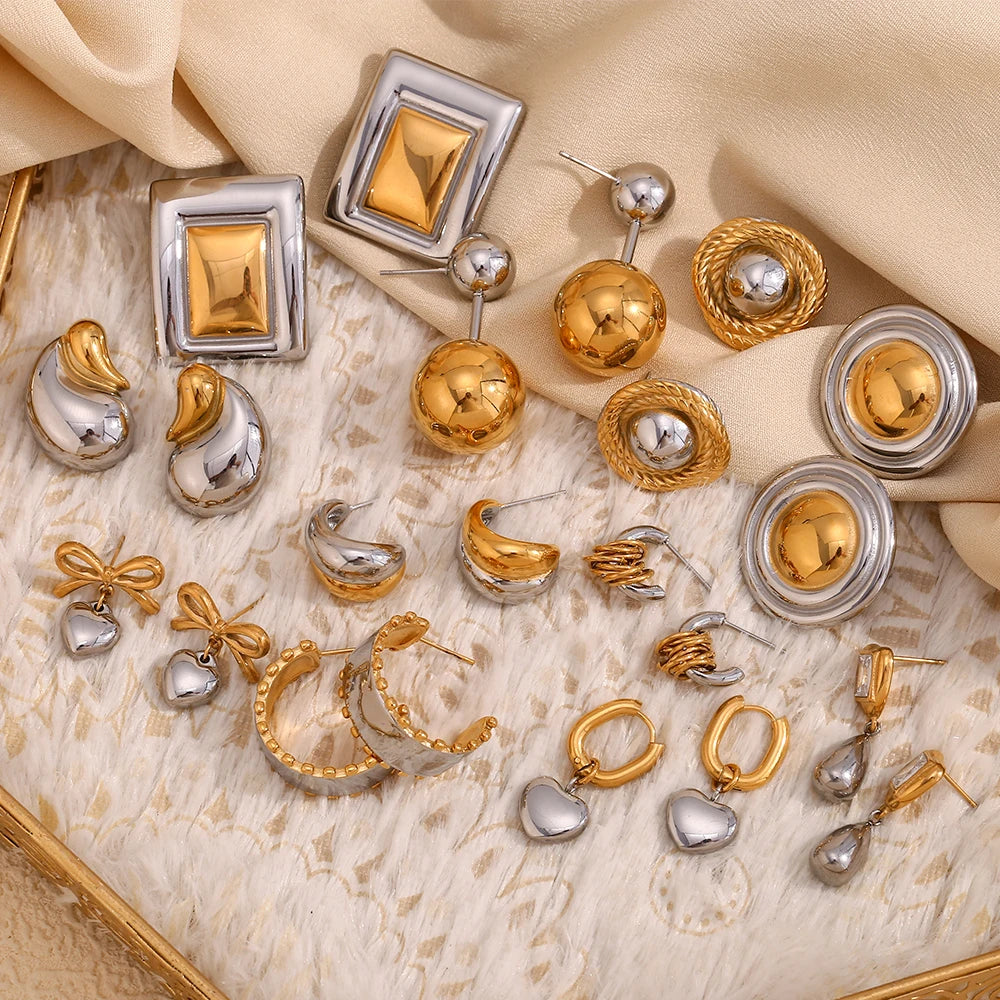 Waterproof Elegant Stainless Earring Steel Plated
