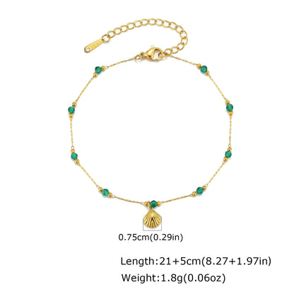 Colorful Cubic Zirconia Anklet for Women Waterproof Anti Tarnish Stainless Steel Summer Beach Foot Jewelry
