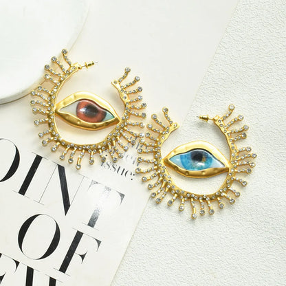 Baroque Style Vintage Resin Big Eyes Dangle Earrings For Women