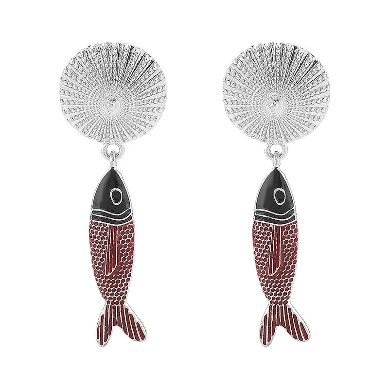 Fish Pendant Earrings  Luxury Style