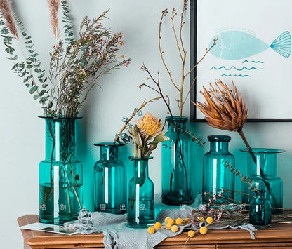 Elegant Blue Vase for Home Transparent