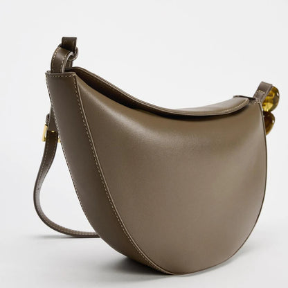 Fashion Beading Women Shoulder Bag Half Moon Handbags