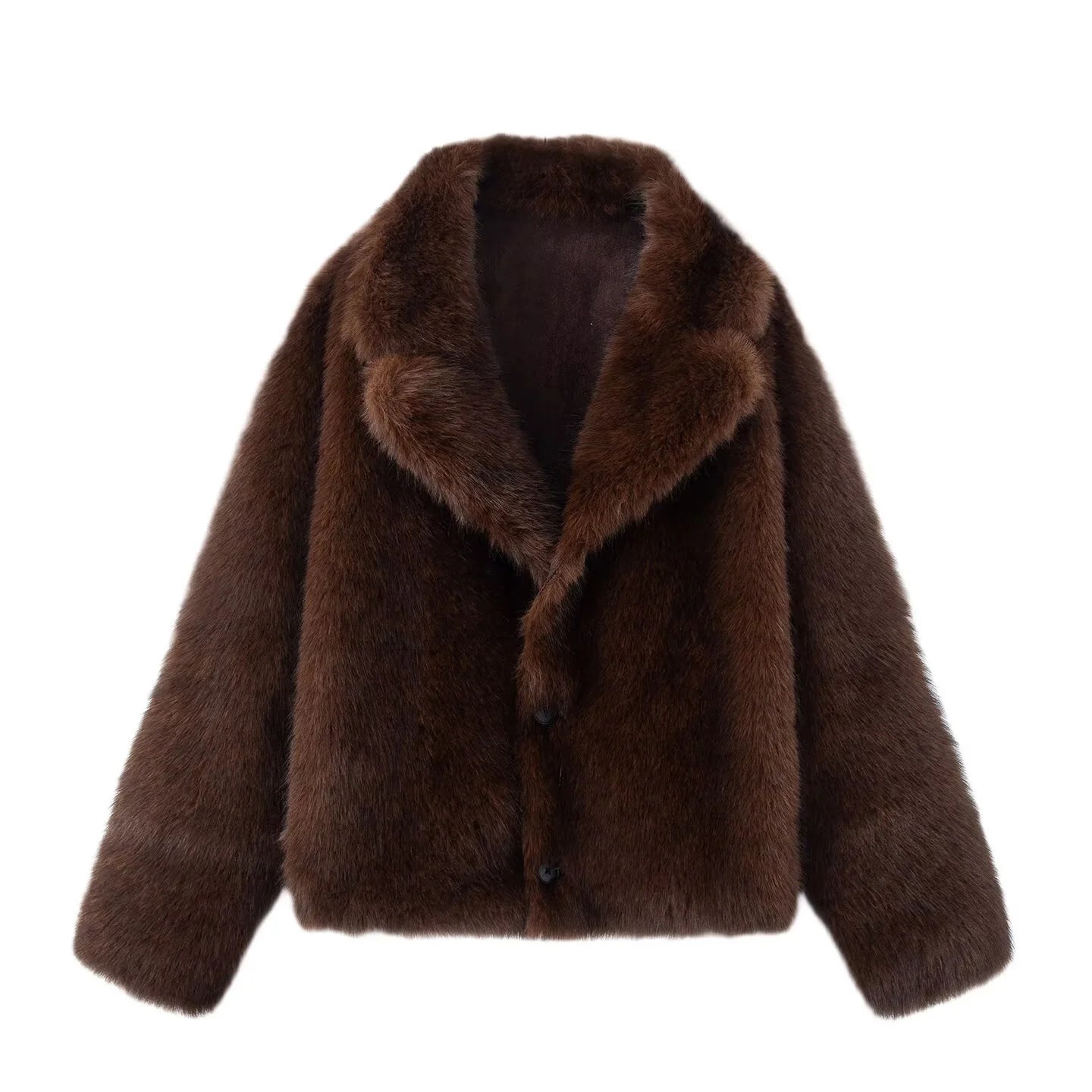 New Women's Casual Simple Elegant Faux Fur Coat