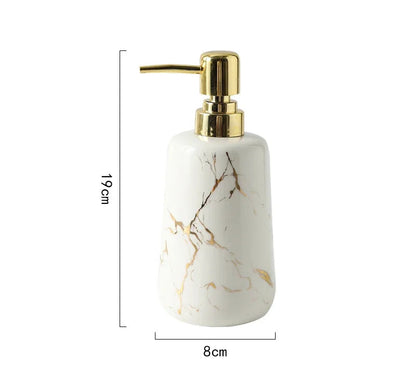 Ceramic Toiletries Bathroom Set Marble Porcelain