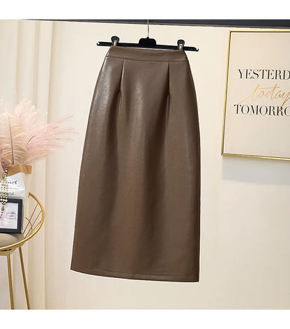 Women Skirt High Short Skirt Office Ladies Work Wear Split Black Party Elastic Mid-Length Skirts