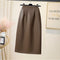 Women Skirt High Short Skirt Office Ladies Work Wear Split Black Party Elastic Mid-Length Skirts