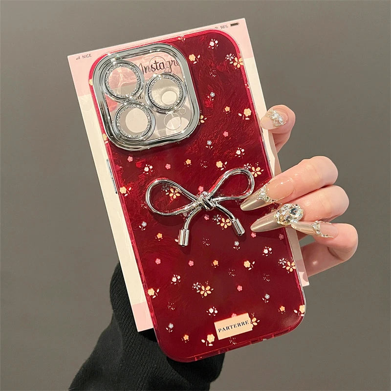 Luxury Floral Phone Case For iphone 16 15 14 13 12 Pro Max