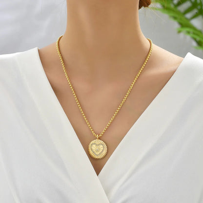 Zodiac Signs Necklace for Women Double Sided Pendant Collar Gold Color Stainless