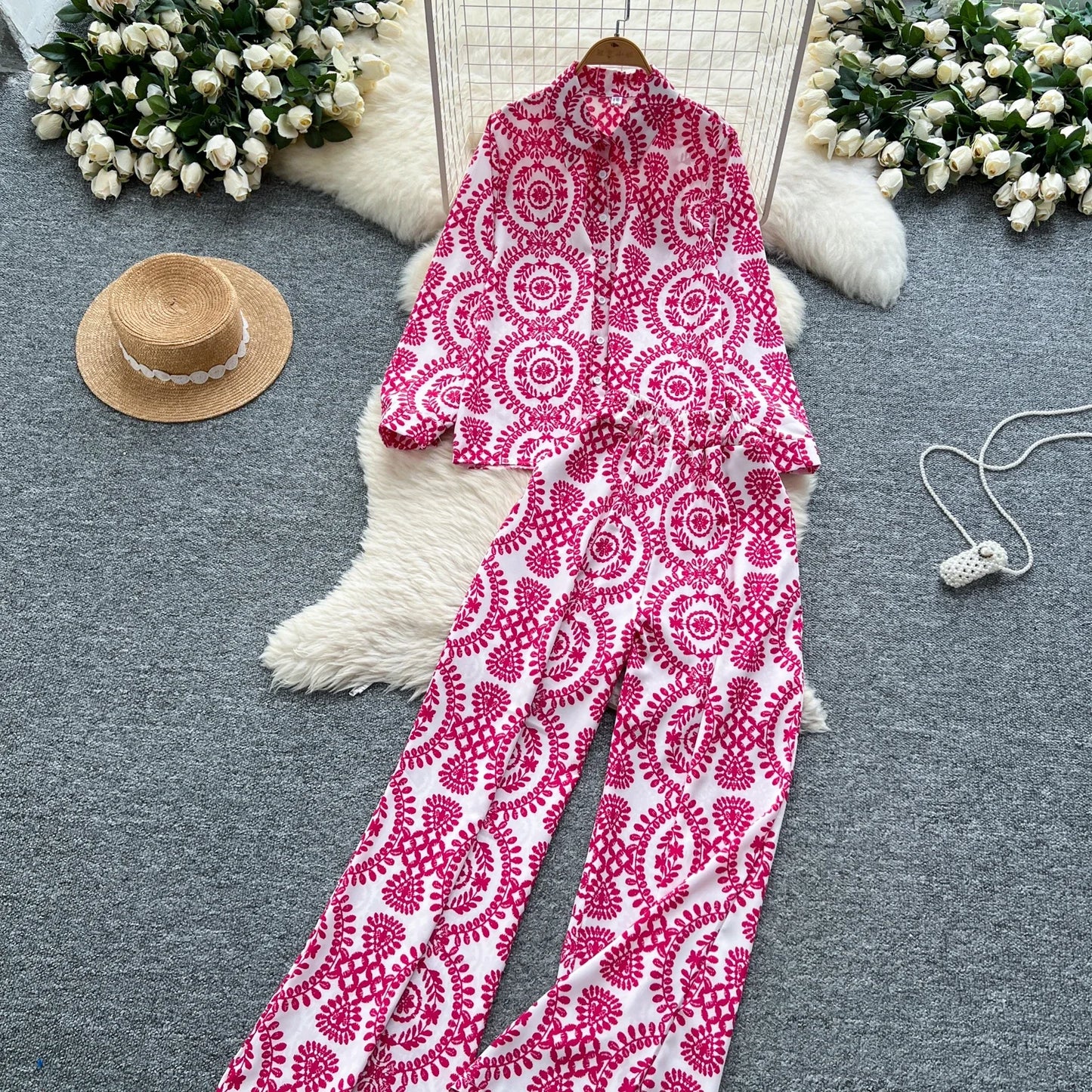 Elegant Women's Floral Two Piece