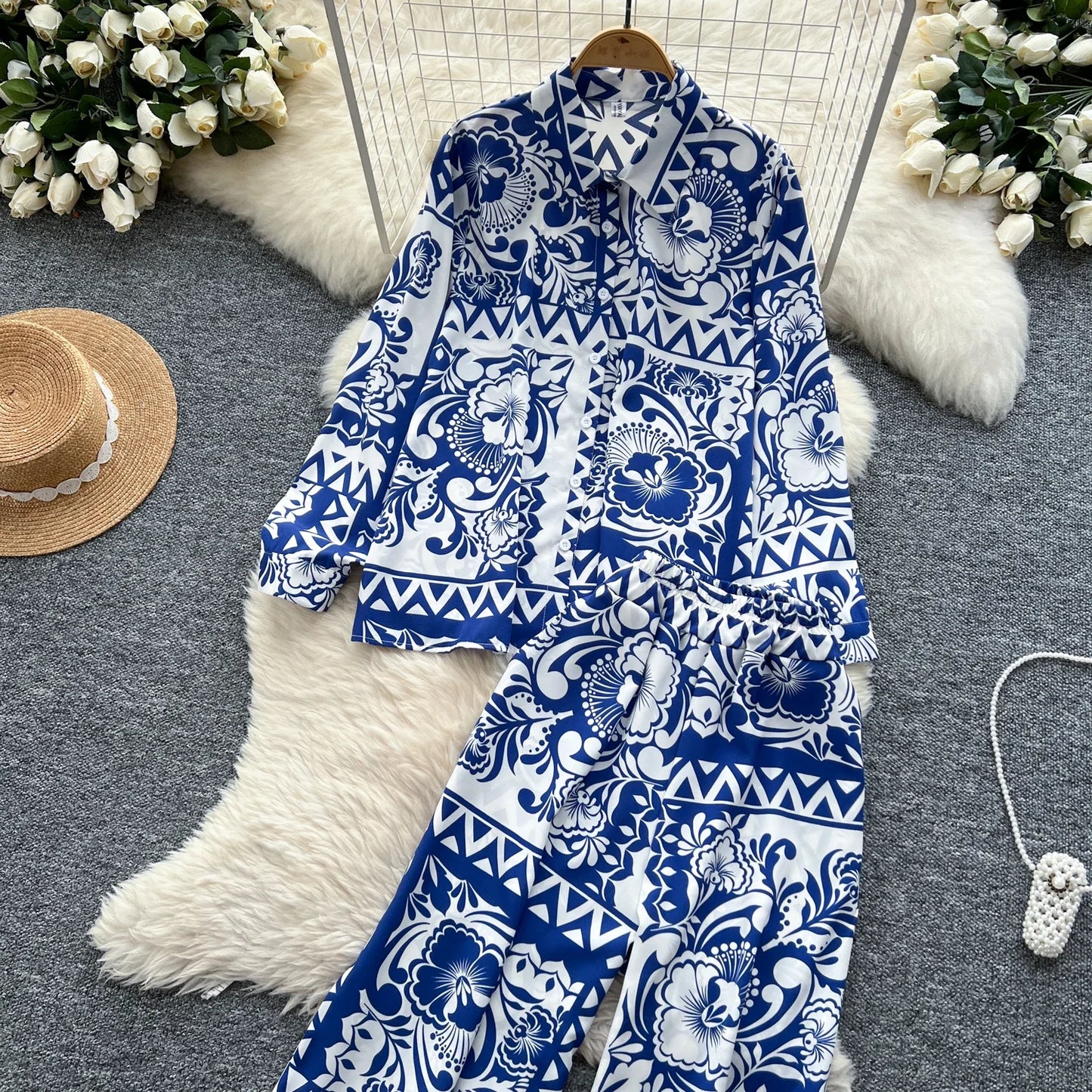 Elegant Women's Floral Two Piece