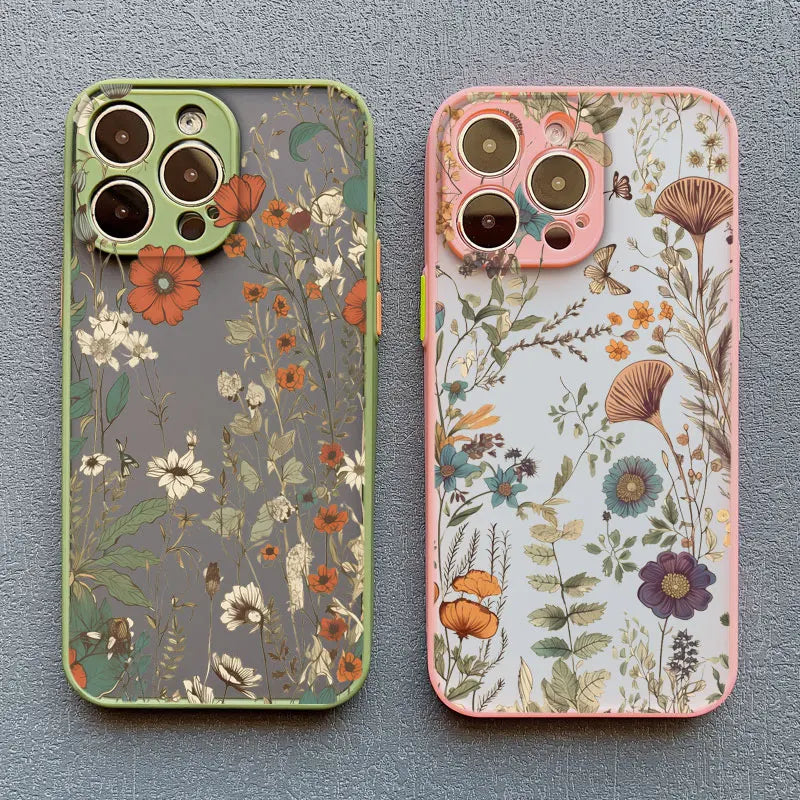 Elegant Pink Purple Flower Phone Case For iPhone 16 17 15 14 13 12 11 Pro Max Covers Mini  7 8 Plus XS X XR
