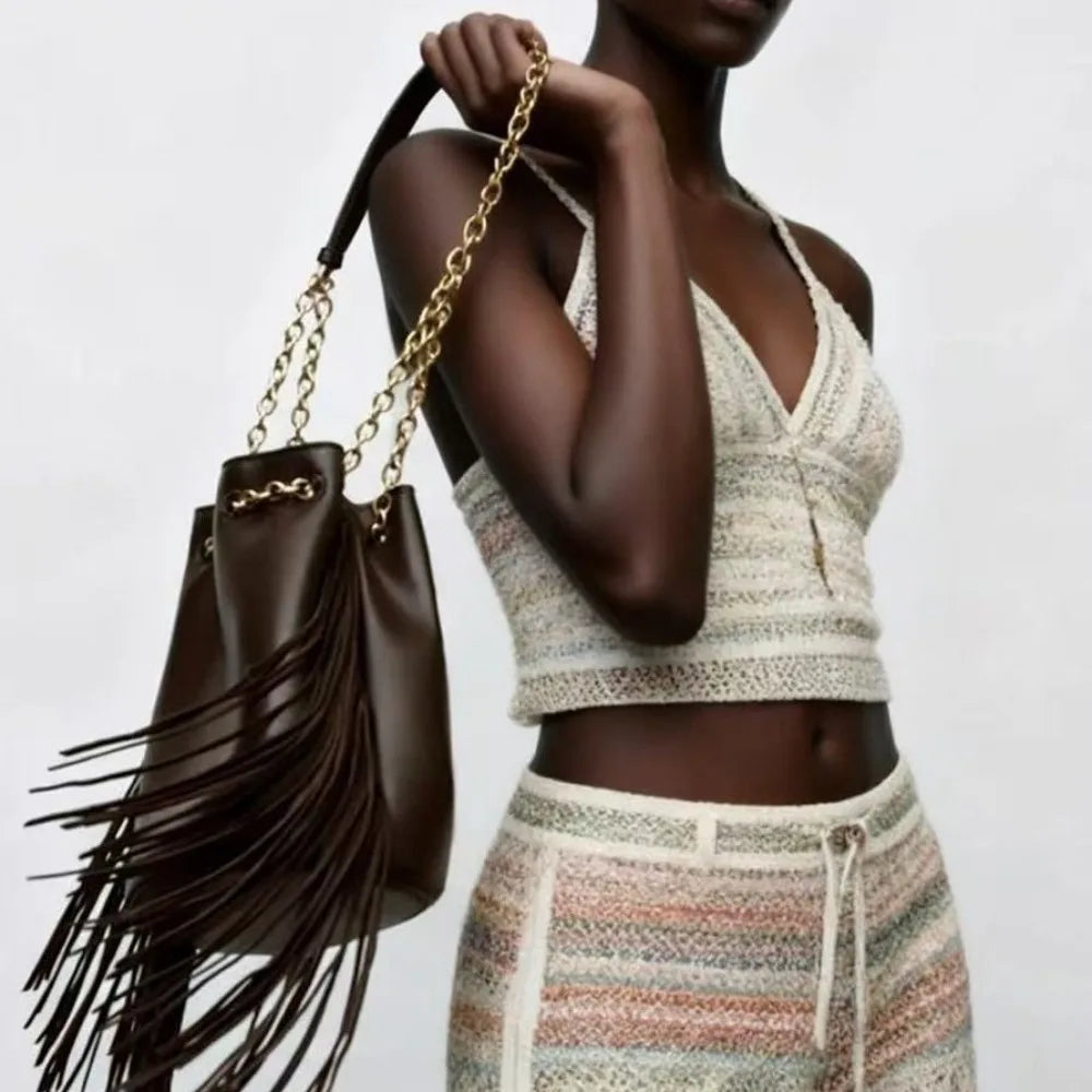 Bucket Bag Luxury Designer Handbag and Purses Chains Drawstring Shoulder Bag