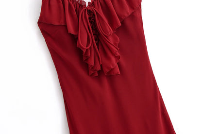 Elegant Long Red Dress