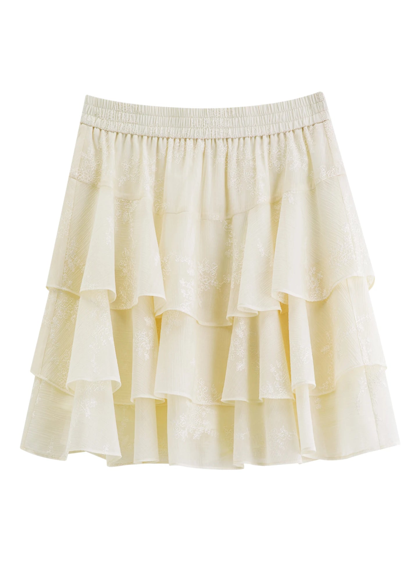 Casual Summer French Ruffle 3Pcs Suit V Neck Flare Sleeve Loose Top High Waist Short Skirt