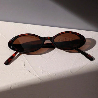 New Women's Oval Leopard & Black Sunglasses