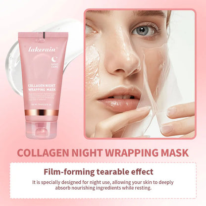 75ml Collagen Wrapping Peel Off Facial Mask Collagen Deeply Hydrates Night Care Mask Cream