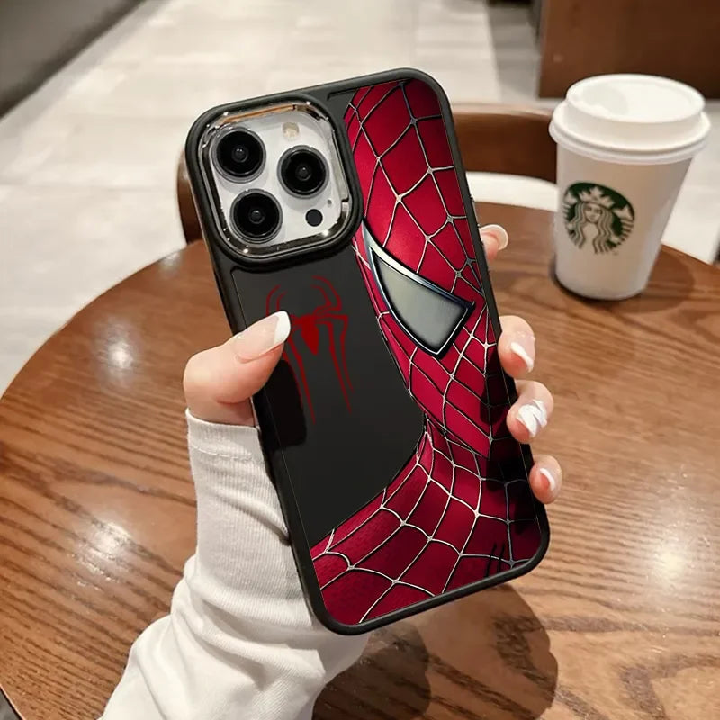 Spider Man Black White Phone Case For iPhone 16 15 14 13 12 11 Pro Max XR XS MAX 7 8 Plus