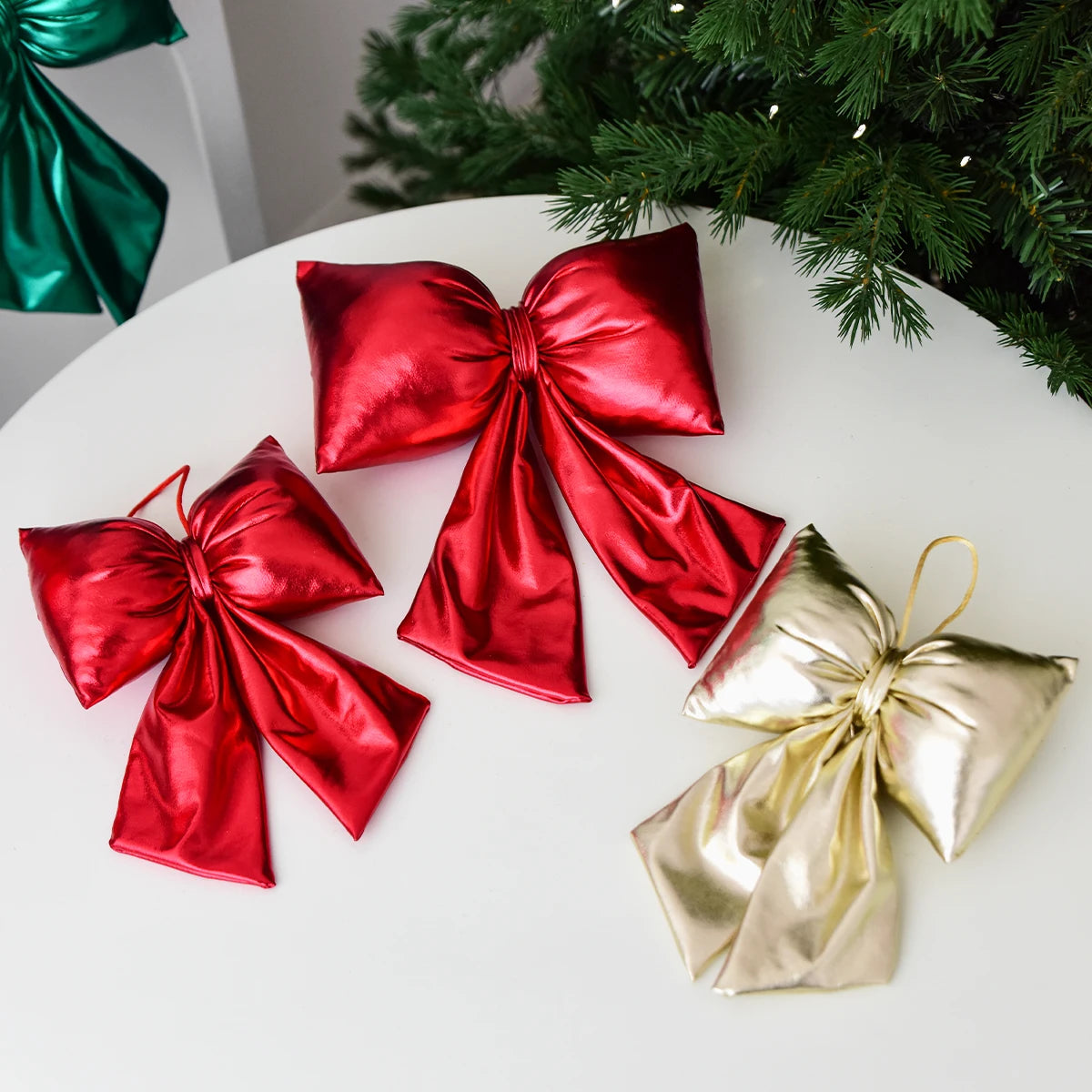 Christmas 3D sequin bow decoration ornament for Christmas tree