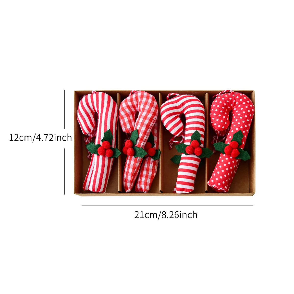 Christmas red berries walking stick decoration