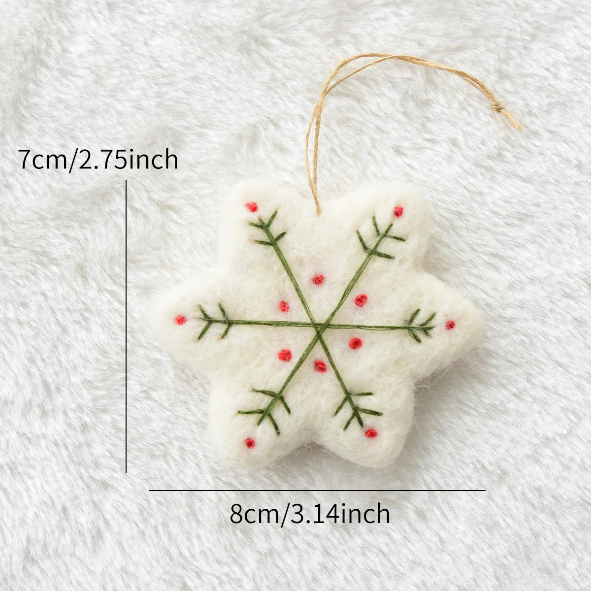 Christmas Mini Cute Wool Felt Heart Snowflake Pendant Christmas