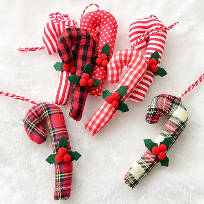 Christmas red berries walking stick decoration