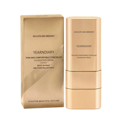Light and Comfortable Concealer Foundation Cream,Long-lasting and Brightening Moisturizing Double-ended Foundation Cream