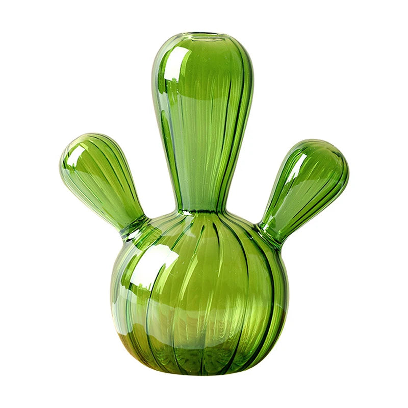 Cactus Glass Vase Small Glass Decorations