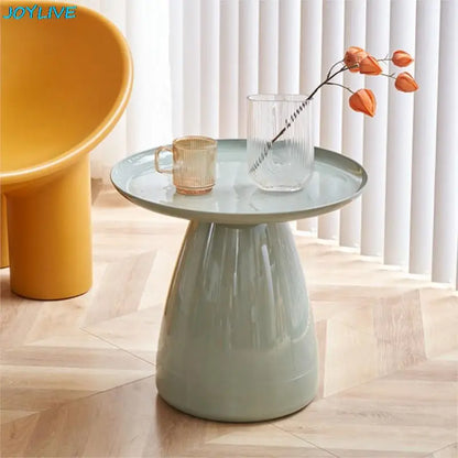 Round Table Plastic Coffee Table Sofa Side Table Simple PET Coffee Table for Home Use Living Room Decoration