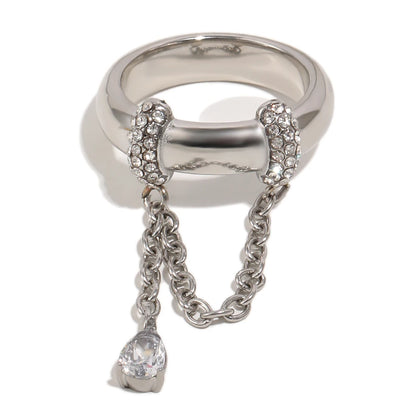Charm Rings 18K Gold Plated Stainless Steel Rings Minimalist Edgy Ring Stacking Jewelry