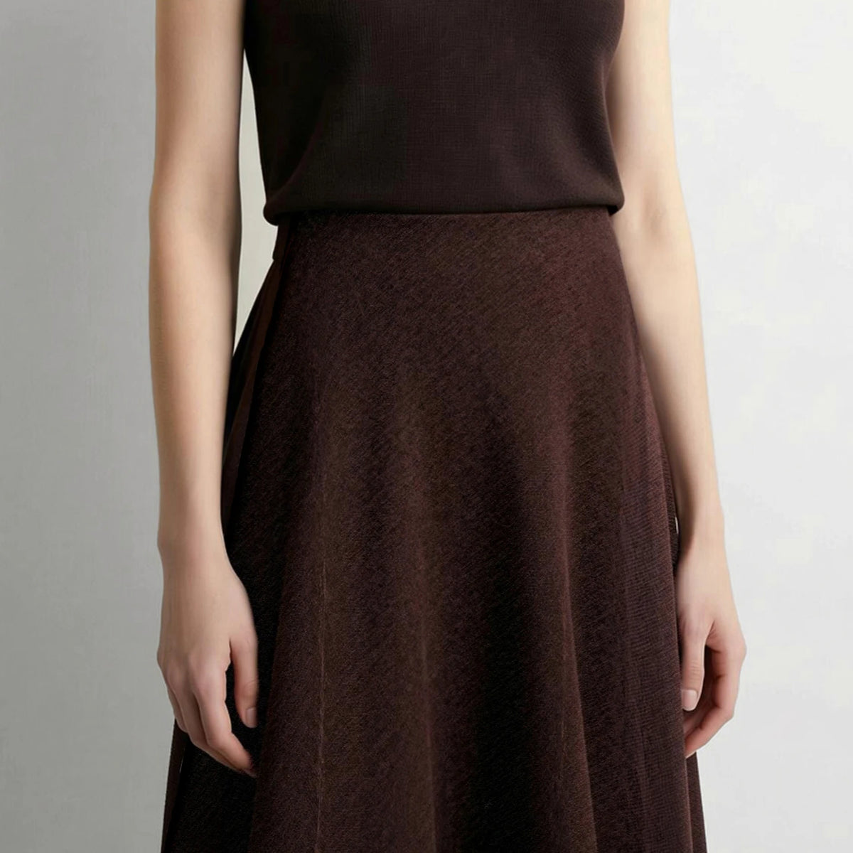 Women's A-Line Midi Skirt Cotton Loose Fit Elegant Commuter Slimming Minimalist Skirts