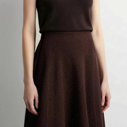 Women's A-Line Midi Skirt Cotton Loose Fit Elegant Commuter Slimming Minimalist Skirts