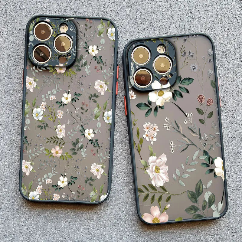 Small White Flowers Phone Case For iPhone 17 16 Pro Max 15 14 Pro Max Plus 13 12 11 Mini Pro Max Shockproof Back Cover
