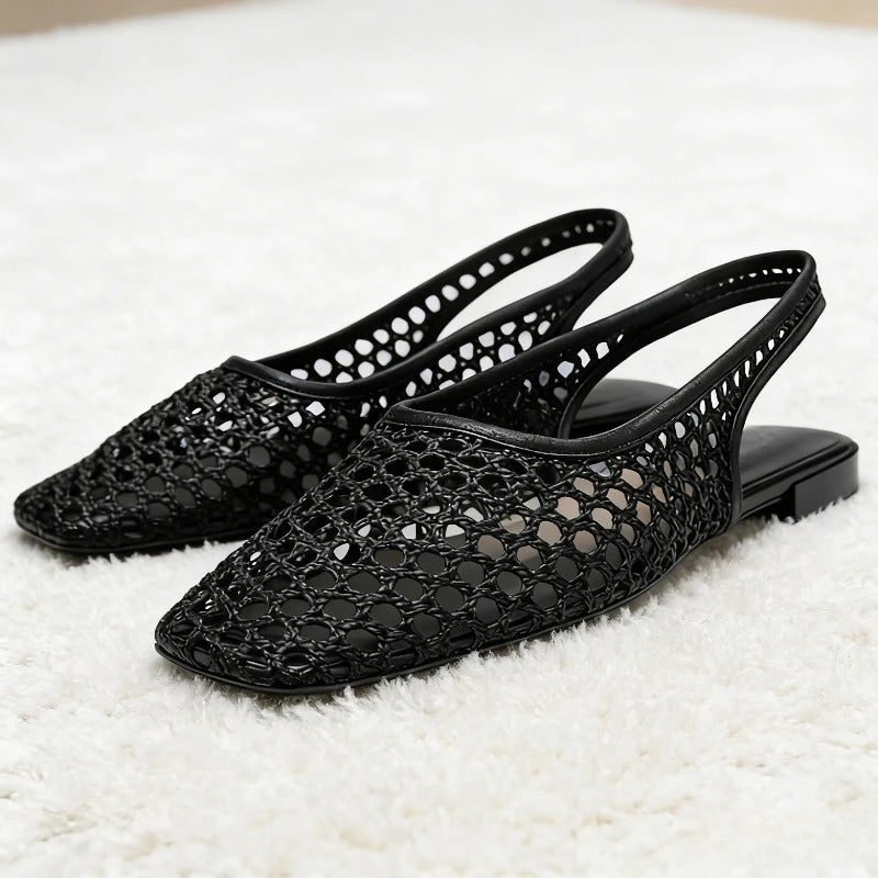 Elegant Flat Women Sandals Summer Square Toe