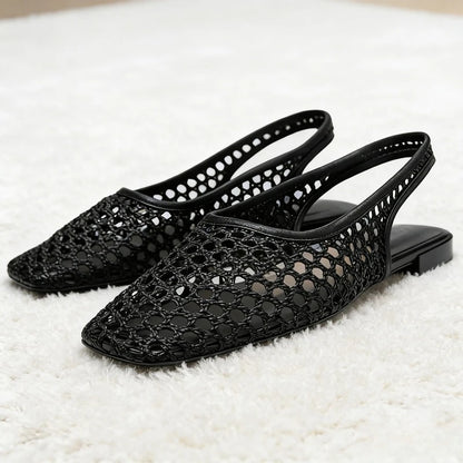 Elegant Flat Women Sandals Summer Square Toe